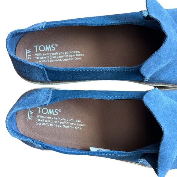 NWOT Toms Women’s Sunset Infinity Blue Oceana Suede Slip On Loafer, Size 12 - Picture 3 of 10